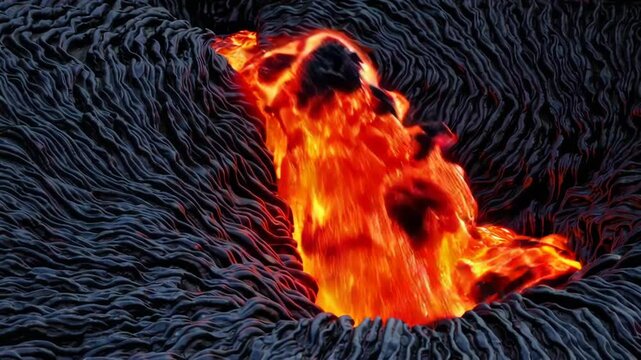 Close-Up Lava Eruption Signaling Momentum