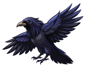 a soft watercolor of a common raven with its glossy black feathers