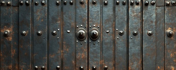 Fototapeta premium Vintage decorative metal door, detailed