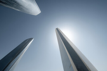 collection of ultrabright skyscrapers from top  cities of cis standing tall against clear blue sky
