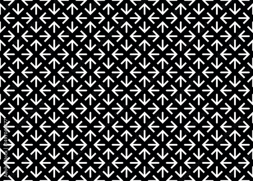 Poster Abstract geometric pattern. A seamless vector background. White and black ornament. Graphic modern pattern. Simple lattice graphic design.