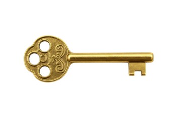 Obraz premium Antique golden key isolated on white background
