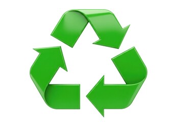 Green recycle symbol isolated on white background
