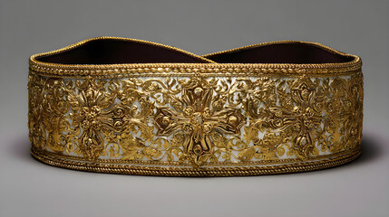 Pope?? ceremonial belt, gold pattern, isolated on white,