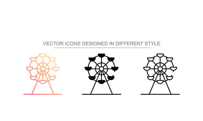 Circus Wheel icon design with white background stock illustration