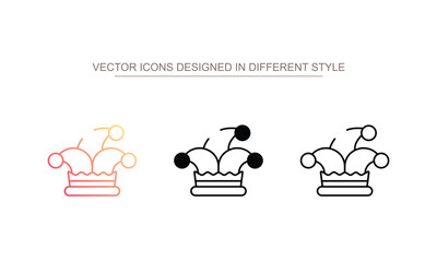Jester icon design with white background stock illustration