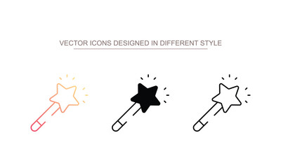 Magic wand icon design with white background stock illustration