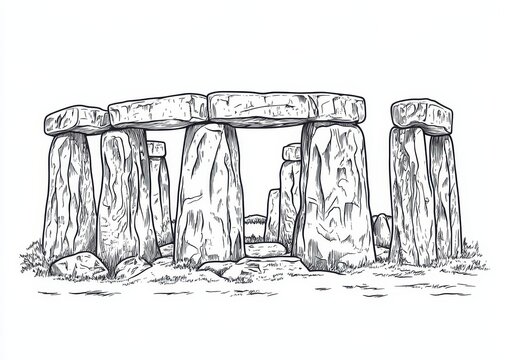 Skizze des Steinkreises Stonehenge