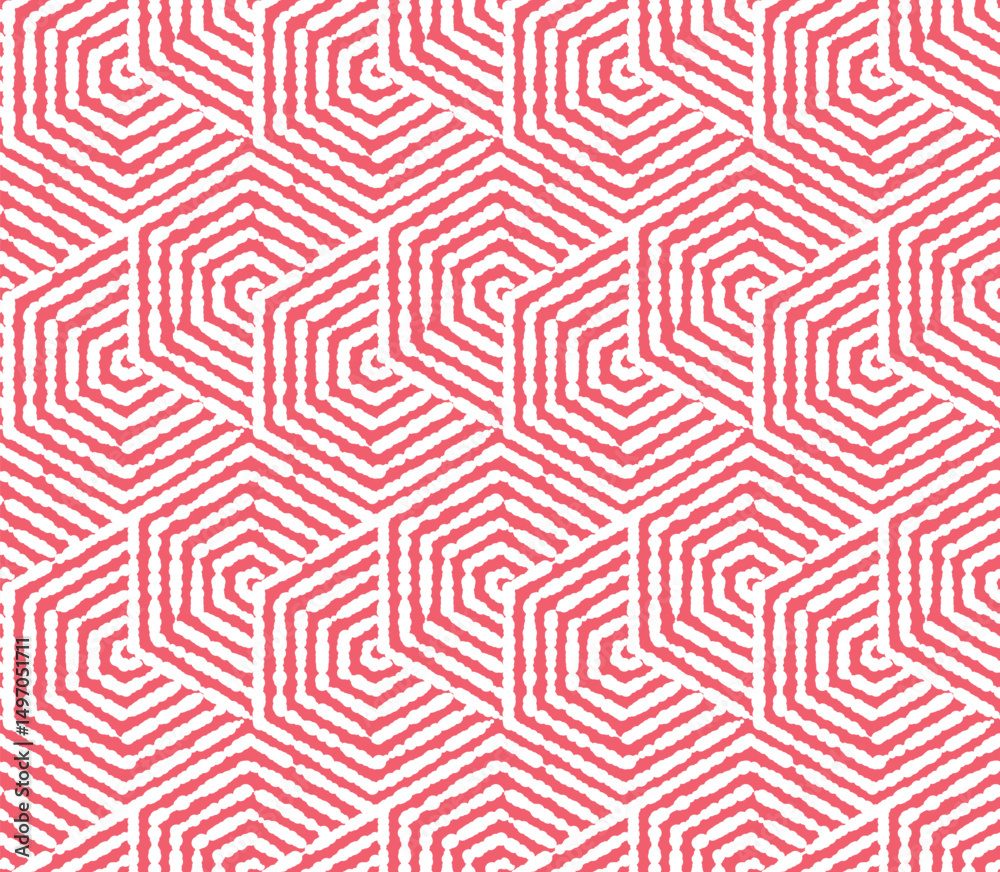 Leinwandbilder abstract geometric pattern with stripes, lines. seamless vector background. white and pink ornament.