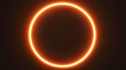 Glowing orange neon circle abstract background
