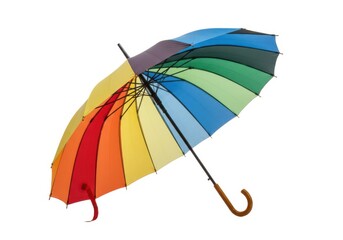 Colorful rainbow umbrella isolated on white background