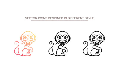 Monkey icon design with white background stock illustration