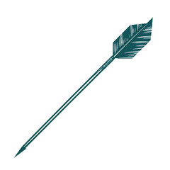 Bold Arrow with Robust Vectors in Deep Teal Colour Isolated on Transparent Background