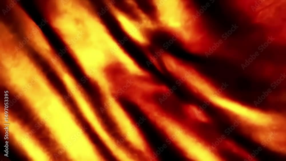 Poster abstract video of flowing golden and red waves with dark shadows