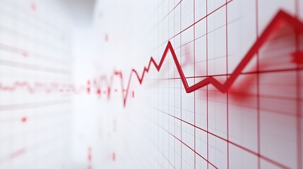 Red line graph showing stock market decline