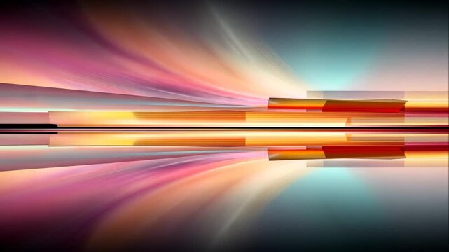 Abstract Horizontal Steadicam Shot with Vibrant Color Flowing Lines