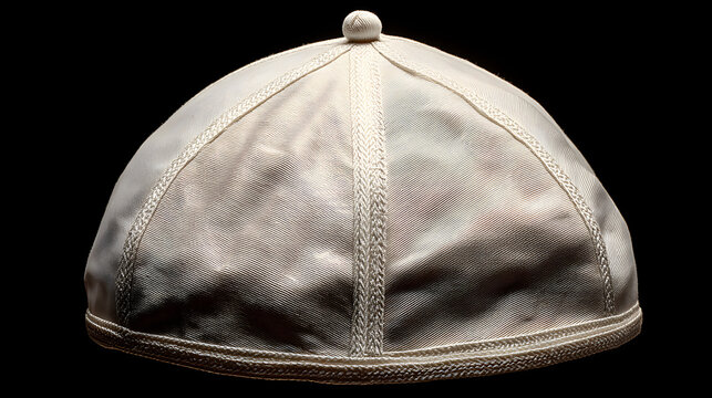 Pope?? skullcap (zucchetto), soft fabric texture, centered, high-resolution,