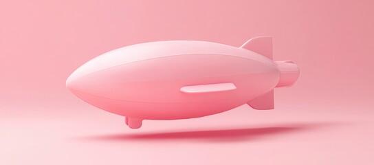 Obraz premium Pink airship on a pastel pink surface