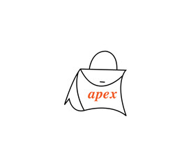 Shopping bag for branding, black & white paper fashion apex bag 