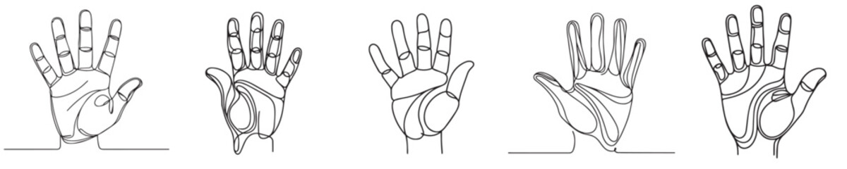 Obraz premium five finger vector continuous line style