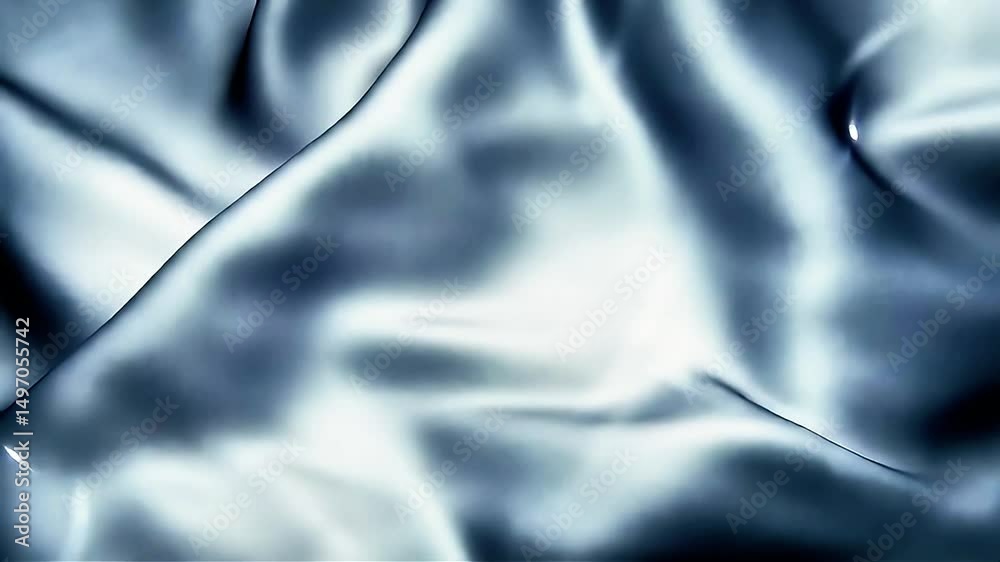 Aufkleber Abstract Silver Fabric Flowing Gently with Subtle Light Reflections and Soft Shadows