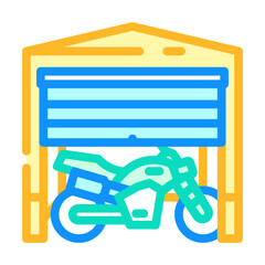 motorcycle garage color icon vector illustration