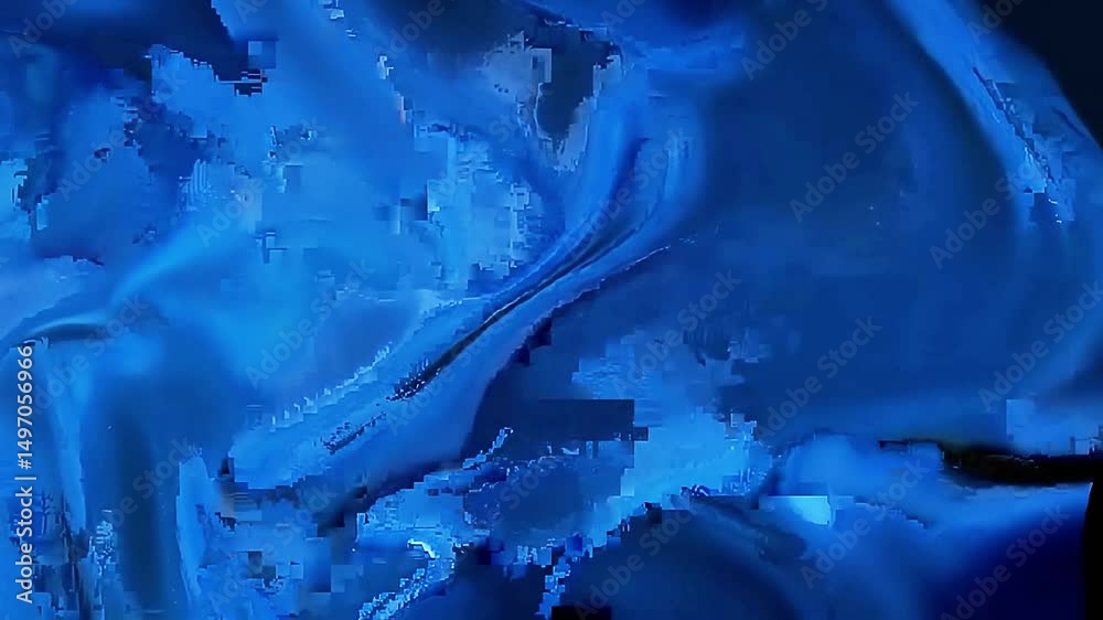 Poster abstract blue pixelated flowing fabric animation background visual