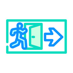 emergency exit information color icon vector illustration