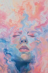 Rêve et pensées, peinture sur le thème du bien être et de l'imaginaire