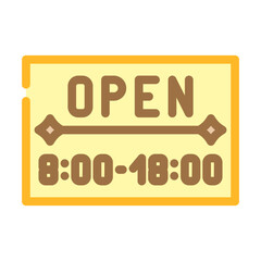 opening hours information color icon vector illustration