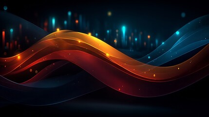 Abstract Neon Waves with Digital Art, and Background.