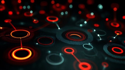 Abstract Network Data with Digital Connections, and Tech Background.