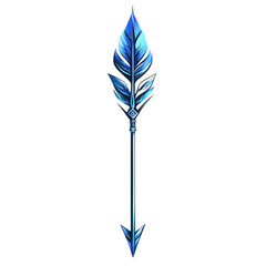 Contemporary Arrow with Layered Design in Royal Blue Isolated on Transparent Background