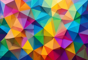 Obraz premium Vibrant geometric abstract background composed of colorful polygonal shapes and facets