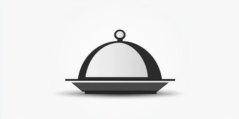 Obraz premium Simple black and white cloche on a plate