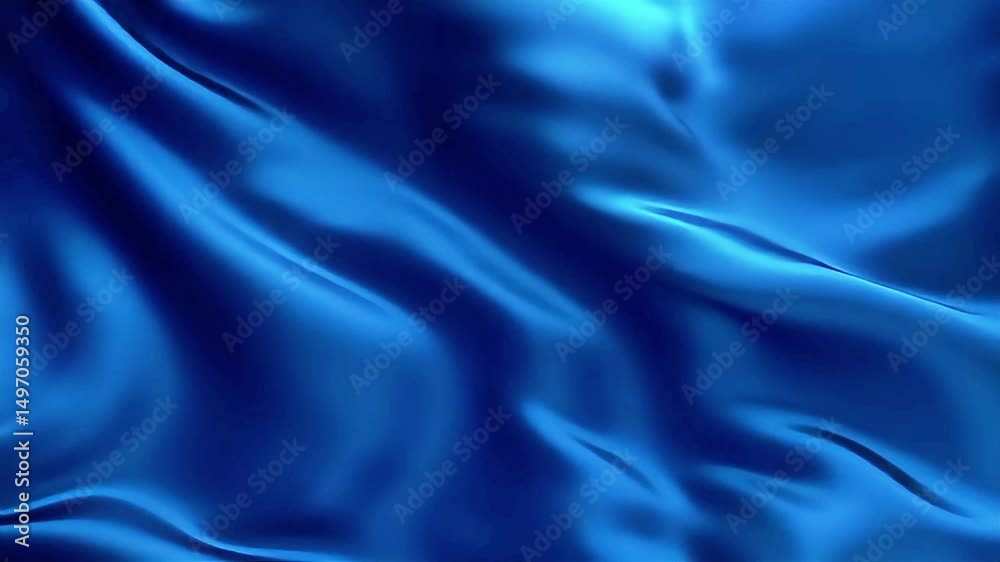 Aufkleber abstract blue silk fabric flowing gently in a seamless loop animation