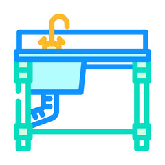 utility sink color icon vector illustration