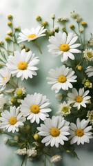daisies on white background