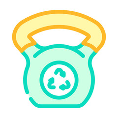 upcycled dumbbells kettlebells outdoor fitness color icon vector illustration