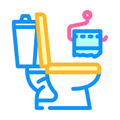 bathroom toilet paper color icon vector illustration
