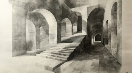 Architectural Graphite Drawing