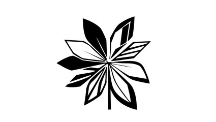 Bold Abstract Flower Symbol in Black and White