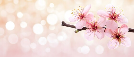 Beautiful Pink Blossoms Spring Flowers Branch