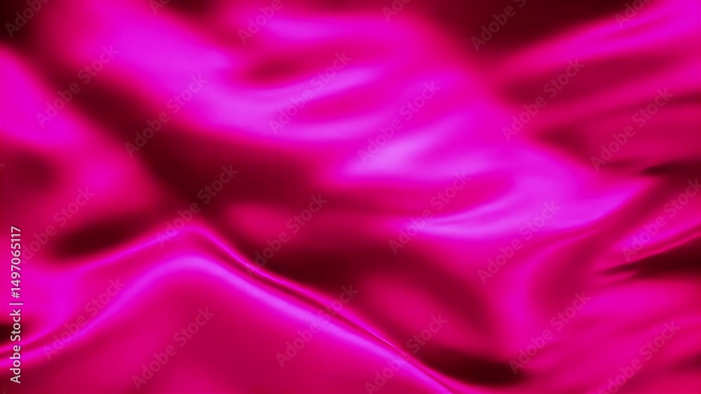 Aufkleber flowing magenta fabric: abstract silk texture with dynamic light and shadow