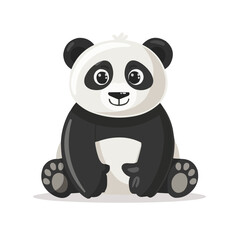 Fototapeta premium cute cartoon panda on isolated flat