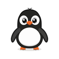 Obraz premium cute cartoon penguin on isolated background