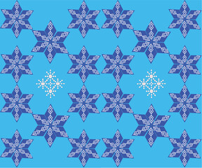 seamless pattern with snowflakes and stars