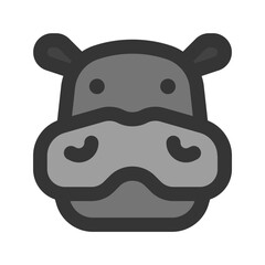 hippo line fill icon