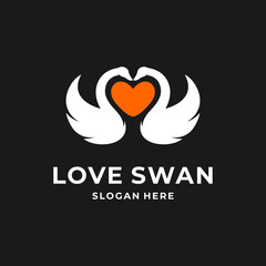 swan and love logo, perfect for beauty and fashion logo design