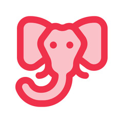 elephant line fill icon